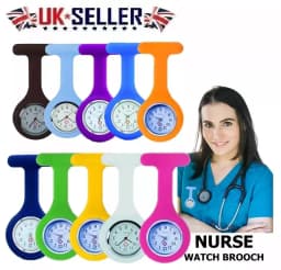 Nurse Watch Silicon Washable Doctor Tunic Quartz Fob Pocket Brooch