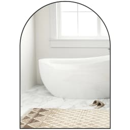 HOMCOM Arch Bathroom Mirror, Wall Mirror with Steel Frame, 50 x 70cm, Black