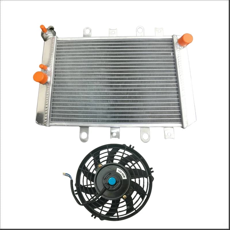 Aluminum Radiator + Fan For Yamaha ATV Quad Grizzly 700 YFM700/550/500 EPS 2007 2008 2009 2010 2011 2012 2013