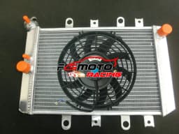 Aluminum Radiator + Fan For Yamaha ATV Quad Grizzly 700 YFM700/550/500 EPS 2007 2008 2009 2010 2011 2012 2013