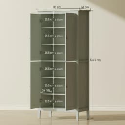 HOMCOM 176.5 cm Tall Freestanding Pantry Storage Cabinet with 4 Doors Green
