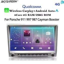 For Porsche 911 997 987 Cayman Boxster Local 720P CarPlay 8" gray Android 14.0 Car player 8 Core 8GB multimedia GPS car stereo