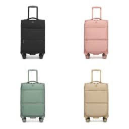 Small 20-inch nylon softshell trolley - Lightweight carry-on design with 4 silent wheels & telescopic handle