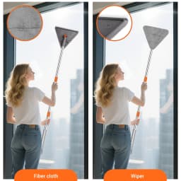 Triangular Spin Mop,180° Swivel & 90° Folding for Tight Spaces Cleaning Tool,Super Absorbent Microfiber,Non-Slip Sponge Grip