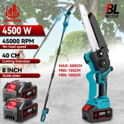 Brushless 8Inch Telescoping Pole Electric Chainsaw Oil Device High Branch Saw Garden Pruning Power Tool For Makita Battery Pin