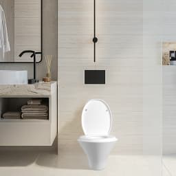 O-Shape Toilet Seat,with Stainless Adjustable Hinges, Standard Toilet Seats WC Seats Loo Seat Toilet Lid,White