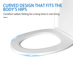 O-Shape Toilet Seat,with Stainless Adjustable Hinges, Standard Toilet Seats WC Seats Loo Seat Toilet Lid,White