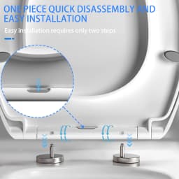 O-Shape Toilet Seat,with Stainless Adjustable Hinges, Standard Toilet Seats WC Seats Loo Seat Toilet Lid,White