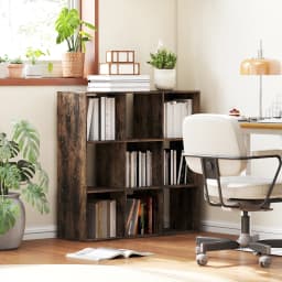 HOMCOM 9 Cube Storage Unit Cabinet Bookcase Display Shelves, Rustic Brown