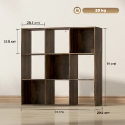 HOMCOM 9 Cube Storage Unit Cabinet Bookcase Display Shelves, Rustic Brown