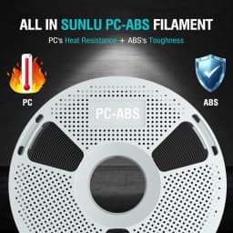 SUNLU 1.75mm PC-ABS 3D Printer Filament 1KG,High Temp 102°C, Impact 70KJ/m², NO Bubble, ±0.03mm ,Paintable,Electroplatable