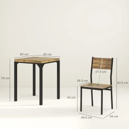 HOMCOM 3 Pcs Compact Dining Table 2 Chairs Set Rustic Brown