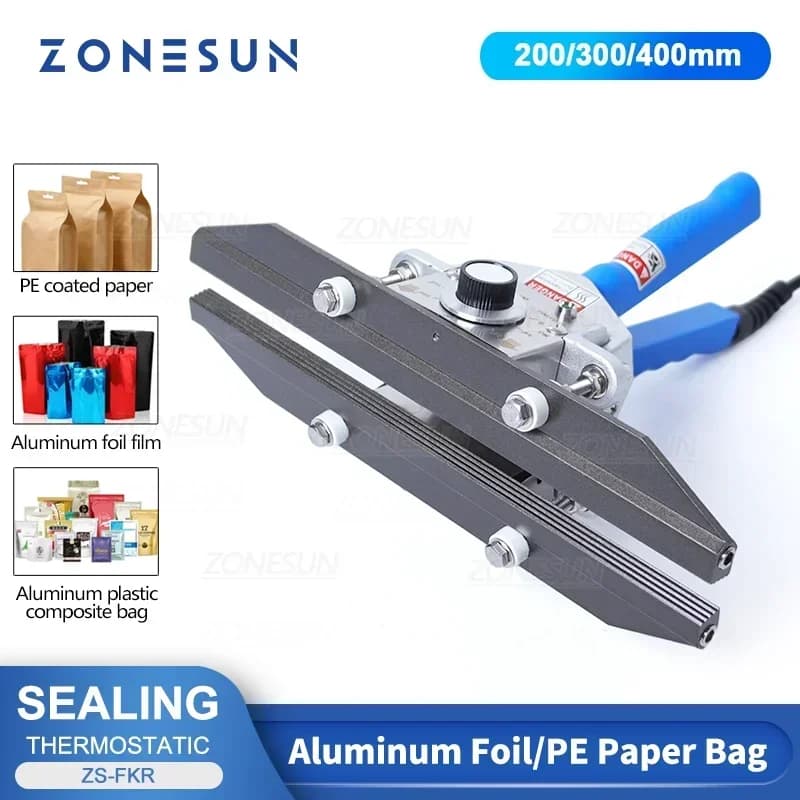 LOCAL DELIVERY ZONESUN ZS-FKR200C Handheld Sealer For Mylar/Aluminum Bags 0-250℃ Adjustable Temperature