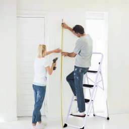 Stepladder 4 Tread Step Ladders Steel Heavy Duty Folding Stool with Anti-Slip Mat for Home Garden Works Indoor Outdoor