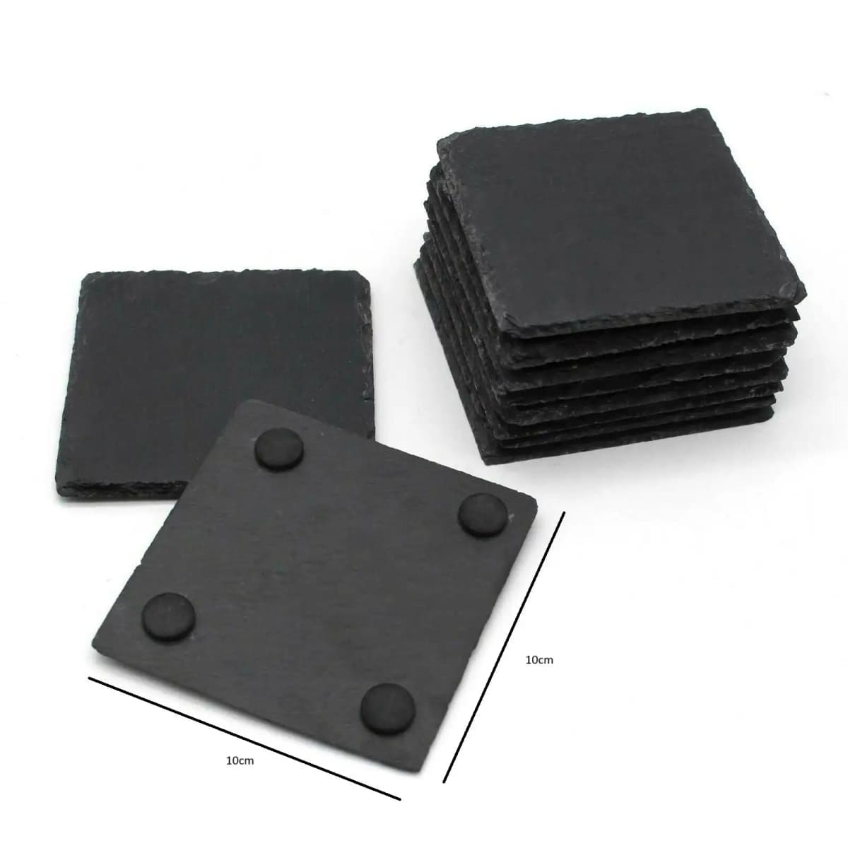 Slate Coasters Set Square Personalised Craft Design Table Drinks Mat 10cm Wedding Engraver Wholesale x2080