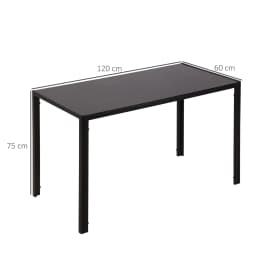 HOMCOM Modern Rectangular 4 Seater Dining Table with Tempered Glass Top