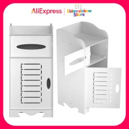 2-Tier PVC Bathroom Cabinet, Freestanding Waterproof Moisture-Proof Storage Unit for Bathroom & Bedroom, Easy Install
