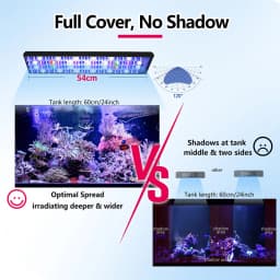 PopBloom H54 WiFi Marine Aquarium Light 60W Fanless Full Spectrum LED Aquarium Light APP Programmable Lamp For Marine Saltwater