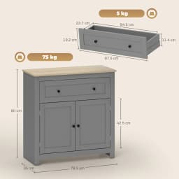 HOMCOM Sideboard Storage Cabinet with Adjustable Shelf, Drawer