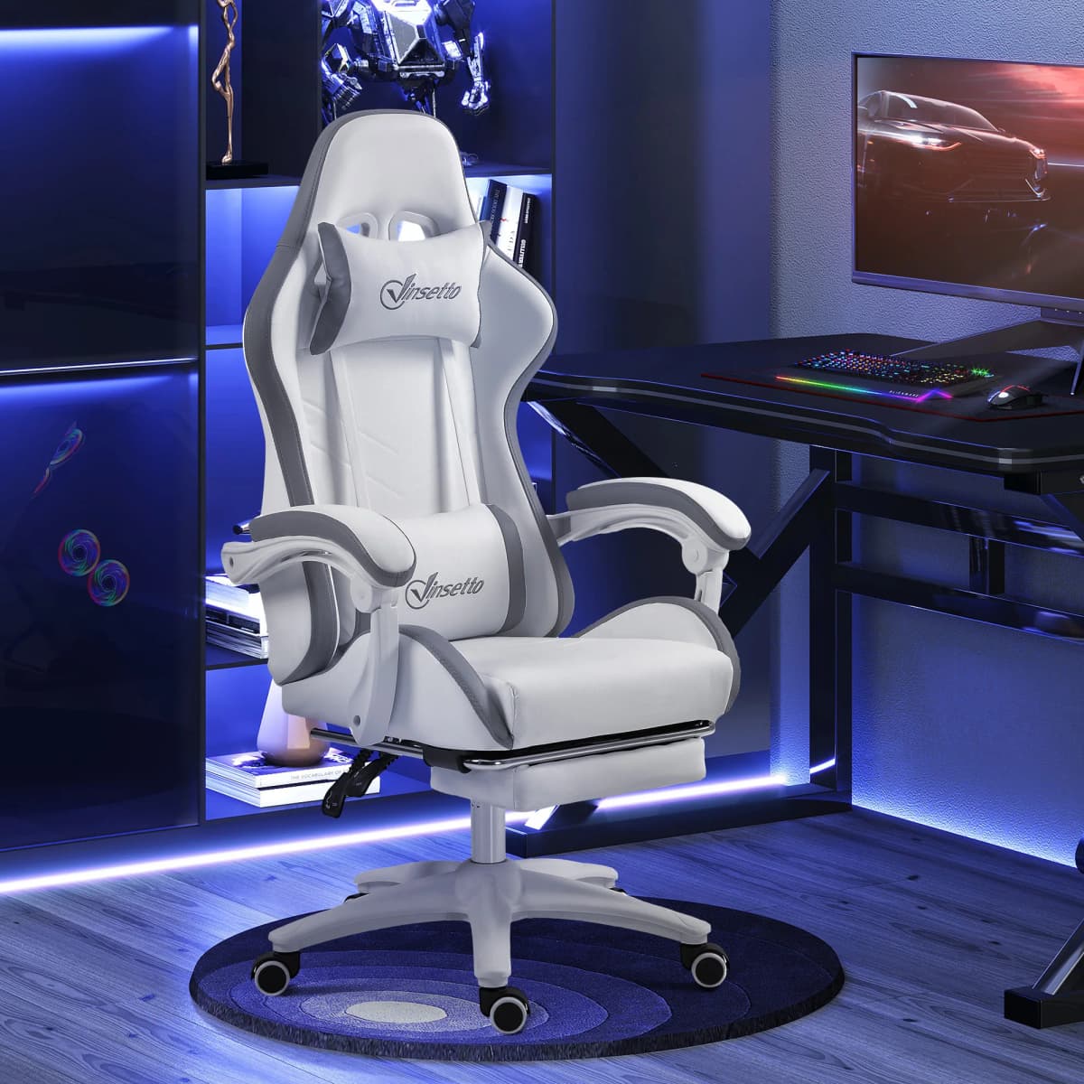 Vinsetto Racing Style Gaming Chair with Reclining Function Footrest