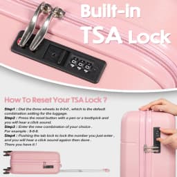 21" Carry on Suitcase ABS Lightweight Hard Shell Small Trolley, Travel Cabin Luggage with 4 Double Spinner Wheels & TSA Lock