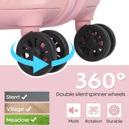 21" Carry on Suitcase ABS Lightweight Hard Shell Small Trolley, Travel Cabin Luggage with 4 Double Spinner Wheels & TSA Lock