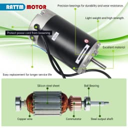 【BR & EU Stock】DC 550W 750W Brushed Mini Lathe Motor & Main Control Board For CJ 0618 CD 210V WM210V Lathe Machine Part