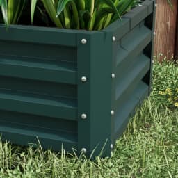 Outsunny Galvanised Raised Beds for Garden Set of 2, Outdoor Elevated Planter Box, Easy-to-assemble, Green