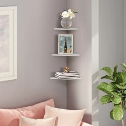 【New】3PCS Floating Corner Shelf Wall Mounted Storage Rack Bookshelves Home Furniture  Decor Floating Corner Shelf
