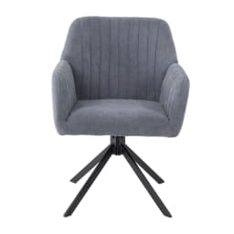 Voltsify Grey Upholstered Leisure Swivel Chair with Metal Legs for Apartments Guest Rooms Home Offices