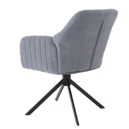 Voltsify Grey Upholstered Leisure Swivel Chair with Metal Legs for Apartments Guest Rooms Home Offices