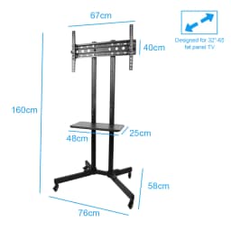 Movable TV Stand For 32-65 inch LCD TV Height Adjustable TV Stand TV bracket with Wheels Rolling TV Stand for Bedroom TV Mount
