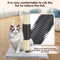DayPlus Cat Scratch Pole Sisal High-density Cats Scratcher Turntable Board Toy Grab Column Pet Supplies Climb Frame 40cm/80cm