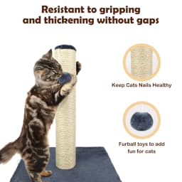 DayPlus Cat Scratch Pole Sisal High-density Cats Scratcher Turntable Board Toy Grab Column Pet Supplies Climb Frame 40cm/80cm