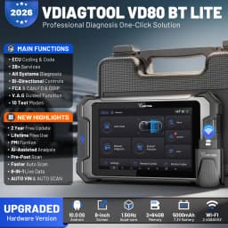 VDIAGTOOL VD80BT LITE OBD2 Scanner All Systems Automotive Diagnostic Tool Bidirectional Scanner 28+ Resets FCA&DOIP ECU Coding