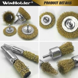 15pcs Wire Brush Drill Brass Coated Set Tool Rotary Polishing Rust Wood