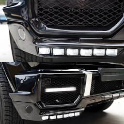 Front Bumper Splitter Lip with LED Fit Mercedes-Benz G Class W463 G500 G550 G65 1990 1991 1992 1993 1994 1995 1996-2018