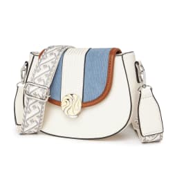 Elegant PU Leather Crossbody Bag for Women - Zip Closure & Contrast Colours, Modern Shoulder Bag for Travel & Shopping