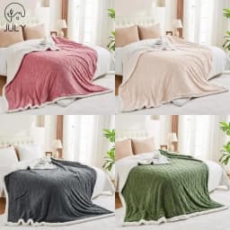 1pc Jacquard Sherpa Weighted Blanket 10lbs for Adults- Soft, Warm, and Thickened Calm Blanket for Ultimate Comfort