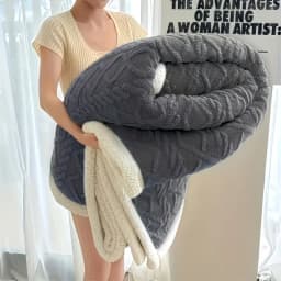 1pc Jacquard Sherpa Weighted Blanket 10lbs for Adults- Soft, Warm, and Thickened Calm Blanket for Ultimate Comfort