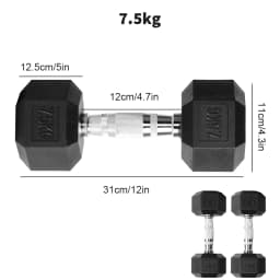 2pc 5kg/7.5kg Fitness Dumbbell Sports Hex Weights Sets Home Gym Fitness Hexagonal Dumbbells Kit Weight Lifting Exercise