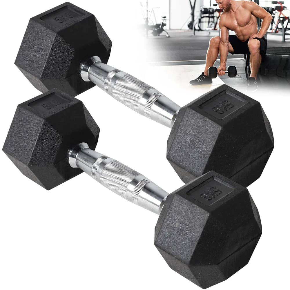 2pc 5kg/7.5kg Fitness Dumbbell Sports Hex Weights Sets Home Gym Fitness Hexagonal Dumbbells Kit Weight Lifting Exercise