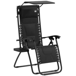 Outsunny Zero Gravity Lounger Chair, Folding Reclining Chair, Black