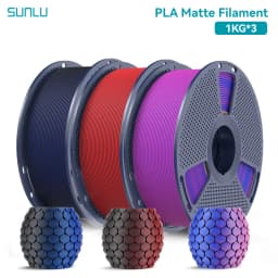 SUNLU 3KG Dual Color Matte PLA Filament 1.75mm 1kg Spool (2.2lbs) Matte 3D Printer PLA Filament Fit Most FDM Printer