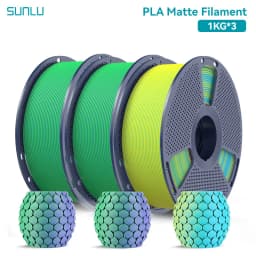 SUNLU 3KG Dual Color Matte PLA Filament 1.75mm 1kg Spool (2.2lbs) Matte 3D Printer PLA Filament Fit Most FDM Printer