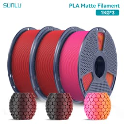 SUNLU 3KG Dual Color Matte PLA Filament 1.75mm 1kg Spool (2.2lbs) Matte 3D Printer PLA Filament Fit Most FDM Printer