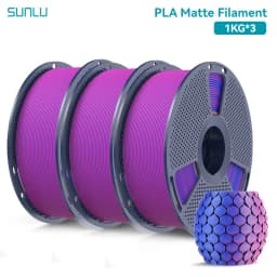 SUNLU 3KG Dual Color Matte PLA Filament 1.75mm 1kg Spool (2.2lbs) Matte 3D Printer PLA Filament Fit Most FDM Printer