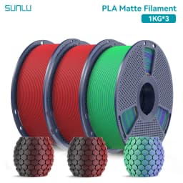 SUNLU 3KG Dual Color Matte PLA Filament 1.75mm 1kg Spool (2.2lbs) Matte 3D Printer PLA Filament Fit Most FDM Printer