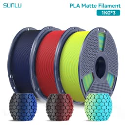 SUNLU 3KG Dual Color Matte PLA Filament 1.75mm 1kg Spool (2.2lbs) Matte 3D Printer PLA Filament Fit Most FDM Printer