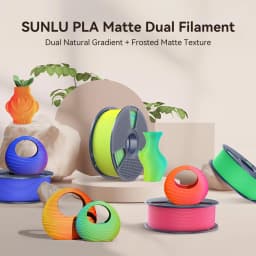 SUNLU 3KG Dual Color Matte PLA Filament 1.75mm 1kg Spool (2.2lbs) Matte 3D Printer PLA Filament Fit Most FDM Printer
